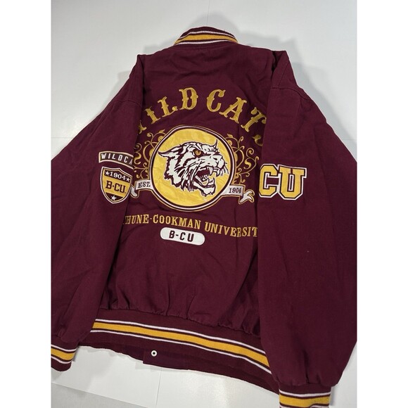 Big Boy Bethune-Cookman University Wildcats Button Up Jacket Patches Men’s Large - Picture 14 of 14